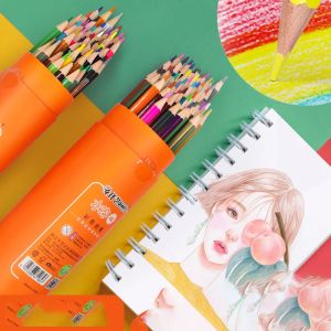 Pennor 12/18/24/36/48 Färgad penna set Soft Watercolor Drawing Pencil Set Crayons Color for School Sketching Coloring Art Supplies