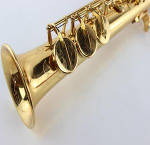 Suzuki SS300 Soprano Saxophone Brass Gold Lacquer Straight Tube Student BB Saxofon Högkvalitativ sax med fall 9593645