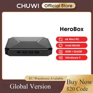 CPUS Chuwi Herobox Intel Celeron J4125 do 2,7 GHz Mini PCS 8 GB RAM 256 GB SSD Windows 10 Mini komputer stacjonarny