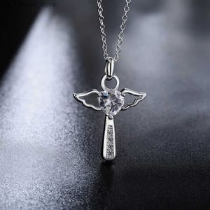 Naszyjniki wisiorek moda 925 Sterling Silver Angel Wing Naszyjnik dla kobiet luksusowy projektant biżuterii akcesoria hurtowa bezpłatna wysyłka Przedmiotywcr6