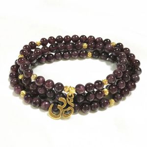 Bracelets Círculos 74 cm Mulheres Bracelets Natureza Garnet de 5 mm Charm de pedra Pingente colar de boa qualidade Pingente de charme dourado cor dourada