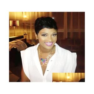 Human Hair Capless Wigs 100 Natural Web Celebrity Short Layered Cut For Black Women African American Pixie Glueless Bob Wigs4689493 Dr Otviy