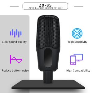 Microphones Leedoar ZX85 Professional Microphone For Vocal Studio Recording Karaoke Broadcast ASMR Gaming Microphone With Cantilever Bracket