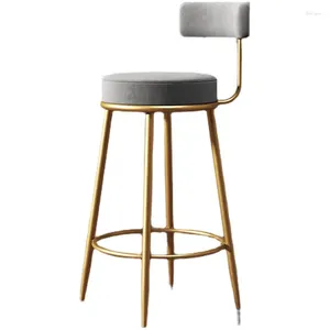 Bord mattor Nordic Bar Chair Simple Light Luxury Home Golden Stool High ryggstöd i receptionen Iron Art