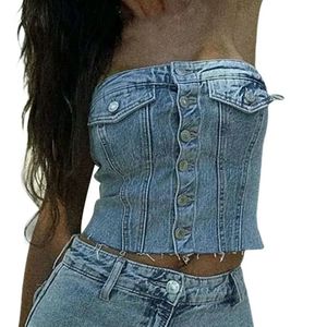 Women Y2K Crow Crop Corset tops Summer Tshirts Harajuku Grunge vintage Grunge Aesthetic Tube Top Streetwear 90s 240407