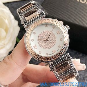 Vers Designer Watch Women Fashion العلامة التجارية الفاخرة الكريستال الكوارتز مشاهدة للنساء معصم الكوارتز الساعات الفاخرة سيدة فتاة على غرار حزام جلدي الفرقة