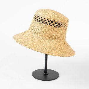 Bucket Hat for Spring Summer Hollow Lafite Fisherman's Hat Outdoor Sunshade Straw Hat 22461