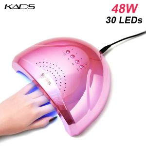 Clip Kads 48W nagellampa hine of gel nagellack nagel torktumlare UV LED -lampa 30 lysdioder torktumlare nagel led manikyr gel nagel ljus oss eu plugg