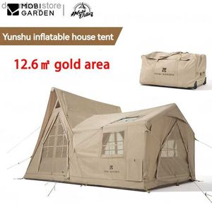 Zelte und Schutzhütten Mobi Garden Camping Tragbares Klapperblasbares Villa Zelt 12.6 Großer Raum 600d Außen -Wasserdicht mit Radspeichertasche L48