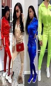 Donne Colore solido Due pezzi Set di abiti casual Outfit Sport Sportsuit Giacca a maniche lunghe Mangings Autunno Abbigliamento invernale Jogger SU3403574