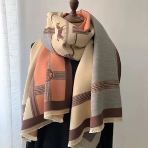 SCARPE FASHILE Plaid Winter Women Cashmere Scarf Coppate calde scialli spessi e avvolge il boccone da poncho echarpe da donna.