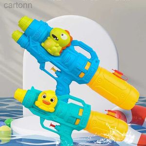 Gun Toys Cartoon Children Dinosaur Water Gun Toys Double Sprinkler Summer Outdoor Game Tool For Girl Boy 240408