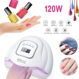 Trockner Nagel Trockner Heilung Maniküre Nagelmaschine Nagelkunstwerkzeuge Weiße Sonne x5 Max Lampe 120W Nagel UV LED Lampe Gel