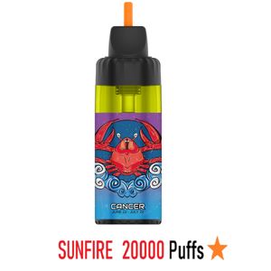 New Style Sunfire Stars Cancer Fresh Berries 20000 puffs Disposable 12 Favors Vape Pen Shisha Hookah Device Puf 10k 20k with 12ml Refillable Design DTL Tornado Vapers