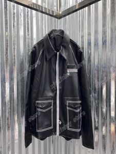 21SS Herrkvinnor Designers Jackor Paris Pu Leather Clothes Streetwear Coats Ytterkläder Långärmad män Kläder svart M2XL8988688