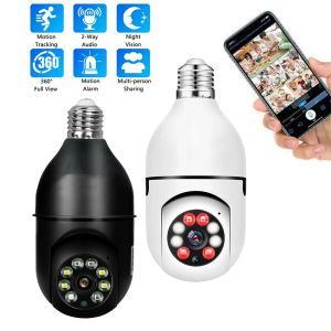 Kameror YCC365 Plus E27 Övervakning Bulb Camera Night Vision Fullfärg Automatisk Human Tracking Zoom Security Baby Monitor WiFi Camera