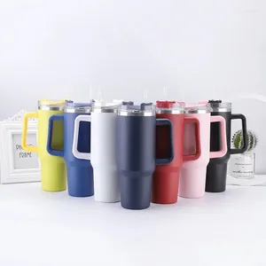 Water Bottles Insulation Cup Ice Mug 304 Stainless Steel Car Portable Outdoor With 40oz Handle Office