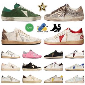 2024 Golden Designer Sneakers Luxurys Slasclas-Schuhe Leder Italien Drecks alte Schuhmarke Frauen Männer Super-Star Ball Star Outdoor-Trainer 35-46 Big Size US12