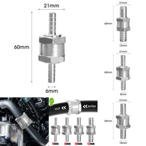 New 6/8/10/12mm Aluminium Alloy Non One Wayreturn Check Vae Petrol Diesel Water Fuel Line for Cars Motorcycles Ships