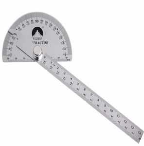 0180 Degree Angle Ruler Stainless Steel Round Head Rotary Protractor 145mm Adjustable Angle Finder Measure Tools4801140