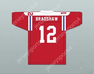 Numero giocatore personalizzato Terry Bradshaw 12 Woodlawn High School Knights Red Football Jersey 2 S-6xl cuciti in alto