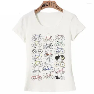 Kvinnors t-skjortor coola samling av cyklar tryck t-shirt mode kvinnor kort ärm kvinna avslappnad toppar roliga cyklar design hip hop girl tees