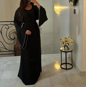 Abbigliamento etnico Dubai saudita Abaya Donne musulmane Diamond Satin Long Maxi Dresses Turchia Eid Party Arabo Kaftan Robe islamica Ramadan Jalabiya