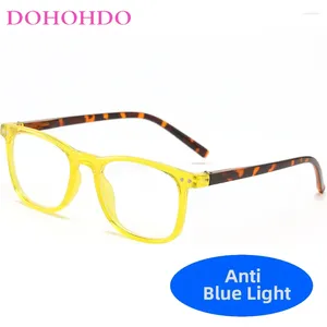 Occhiali da sole dohohdo retro color ovali occhiali da uomo telaio 2024 Rivet di moda piccolo frame leopardo anti -blu da donna piatto.