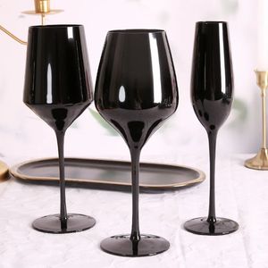 Nordic Creative Home Black Leadfree Crystal Glass Champagne Cup Glet Wine Light Luksusowe retro wielofunkcyjne szklanki 240408