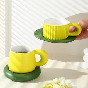 Canecas simples Cerâmica de orelha grande dupla Durável Coffee de café em casa caneca criativa do escritório da tarde Presentes de chá para outros