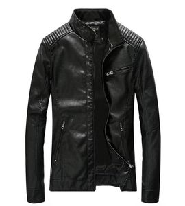 NEUE MEN039S LOCOMOTIVE PU Leder Kleidung Men039s große Größe Lose europäische Lederjacke Casual SolidColor Leder Jacke 8283291