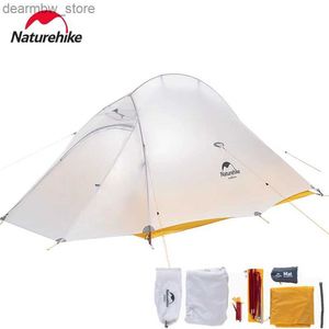 Tält och skydd NatureHike 10D Cloud Up Camping Tält 1 person Ultralight WaterProor Beach Tents Outdoor Lightweight Handing Travel Shelter Tält L48