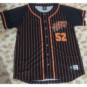 NV3M herrpolos 2019 ny design hipjazer street tröjor hjälte män baseball tröjor hiphop baseball rand skjorta toppar svartvit färg