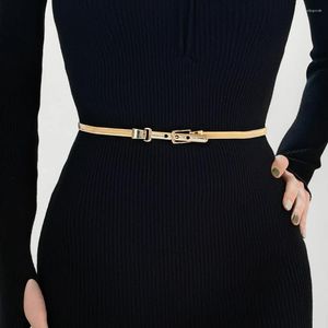 Belts Luxury Desinger Fasion Women's Metal Waist Chain Fashion Elastic Spring Gold Color 1 Pcs