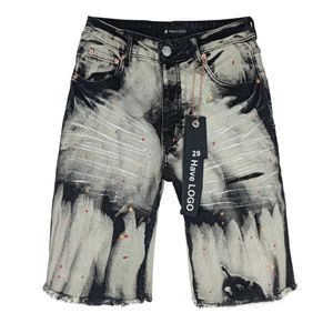 Lila märke jeans män shorts designer lila denim shorts hip hop rippade denim shorts high street harajuku vintage shorts 901