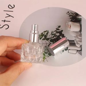 Mini transparent glas parfym spray flaska klar glas makeup sub-flaskning provflaska för kosmetisk rese bärbar