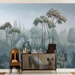 Wallpapers Milofi European Garden Hand Painted Medieval Tropical Jungle Background Wall