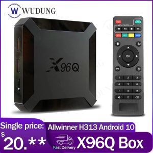 ボックスX96Q AllWinner H313クアッドアンドロイド10.0テレビボックスコアサポート4K 3Dボイスコントロールセットトップボックス2GBメディアプレーヤーX96ミニスマートテレビボックス