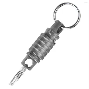 Keychains 360° Rotating Titanium Alloy Universal Keychain Positioning Lock Ring Key Car Keychain-Sandblasting