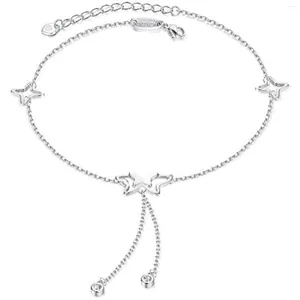 ANKLETS FANSILVER STERLING SILVER BUTTERFLY FOR THANTYペンダントアンクルブレスレットかわいい小さな夏のビーチフットチェーンジュエリー