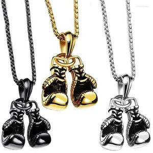 Pendanthalsband 2024 Vintage Fitness Boxing Gloves Titanium Steel Necklace Punk Car Suspension Decoration