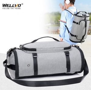 Mężczyźni torba podróżna wielofunkcyjna torby w torbie bagażowe Laptop plecak USB Charge Weekend Crossbody Bag antytheft Rucksack LJ2011118442676