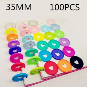 Kolce 100pcs35mm love plastikowe pierścień wiązania luźnego grzyba notebook wiązanie dysk notatnik rąk luźne