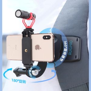 Telecamere a 360 gradi a rilascio rapido rotary capt clip bloccante morsetto per iPhone GoPro Xiaoyi e tutto il telefono cellulare da 3,56,8 pollici