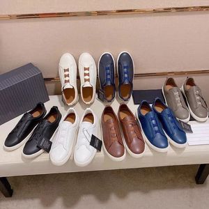 2024 New Luxury Dress Shoes Mens Zegna Lace-up Business Casual Social Wedding Party Quality Leather Lightweight Chunky Sneakers Formal Trainers Men's shoes