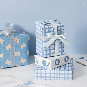 Embrulhado de presente 6pcs Cute desenho animado papel de papel de férias de Natal festival de festas de embalagem material de picada de menina linda capa