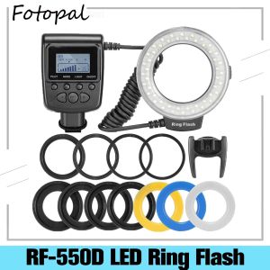 Taschen Fotopal RF550D RO LED -Ringblitz mit 8 Adapterring für Canon Nikon Pentax Olympus Panasonic DSLR -Kamera Flash FC100 Light