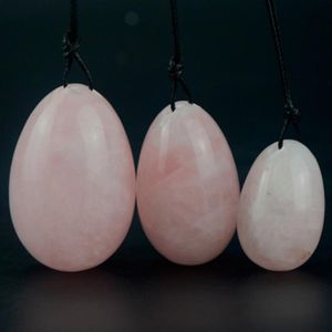 Drilled natural obsidian jade egg Rose Quartz jade egg for Kegel exercise postpartum recovery pelvic floor muscles ben wa ball y2528298