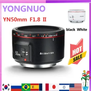 Acessórios Yongnuo yn50mm f1.8 ii grande foco automático de abertura lente pequena com efeito super bokeh para câmera de câmera de canon eos 70d 5d3 600d DSLR