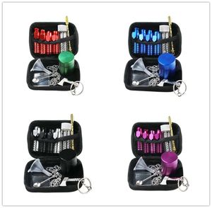 Metall Snuff Bottle Set Portable Travel Smoking Set Storage Set Set av 11 Metal Bullet Snuff Bottle Cigarett Nail Spoon Storage TA8490693